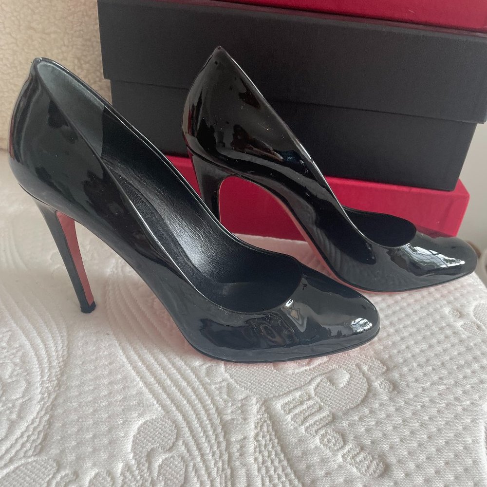 Black Miu Miu Patent Pumps
